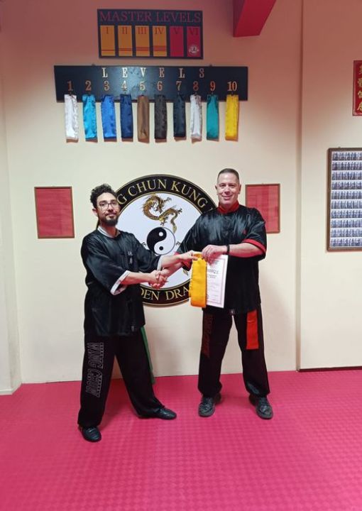wing chun kung fu martial arts triandria golden belt